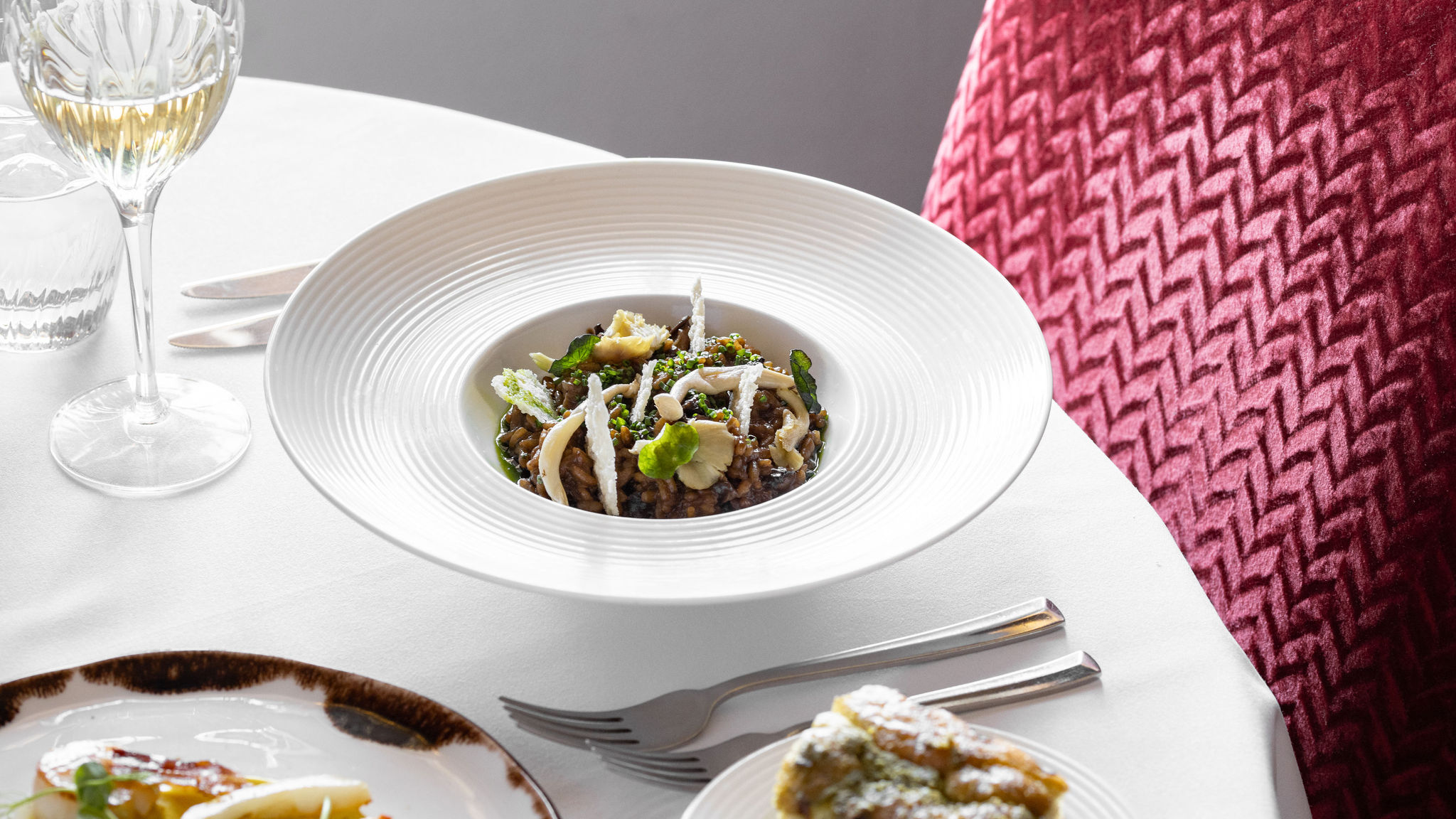 Mushroom risotto, sage and shavings